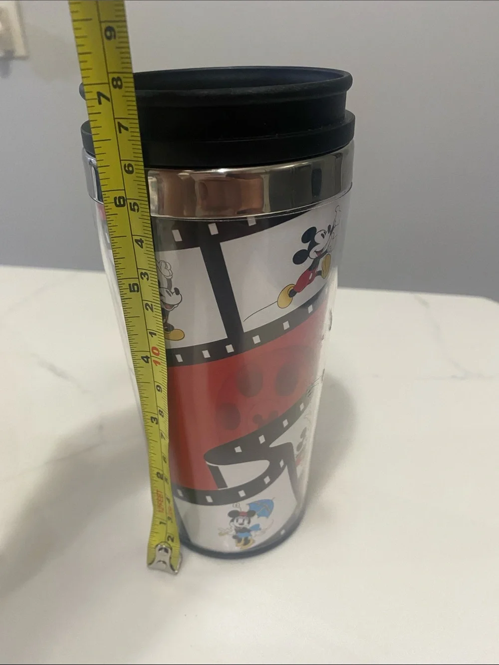 Disney Red Black Mickey Mouse Travel Tumbler